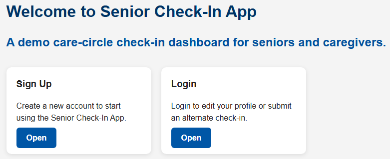 Senior Check-In App